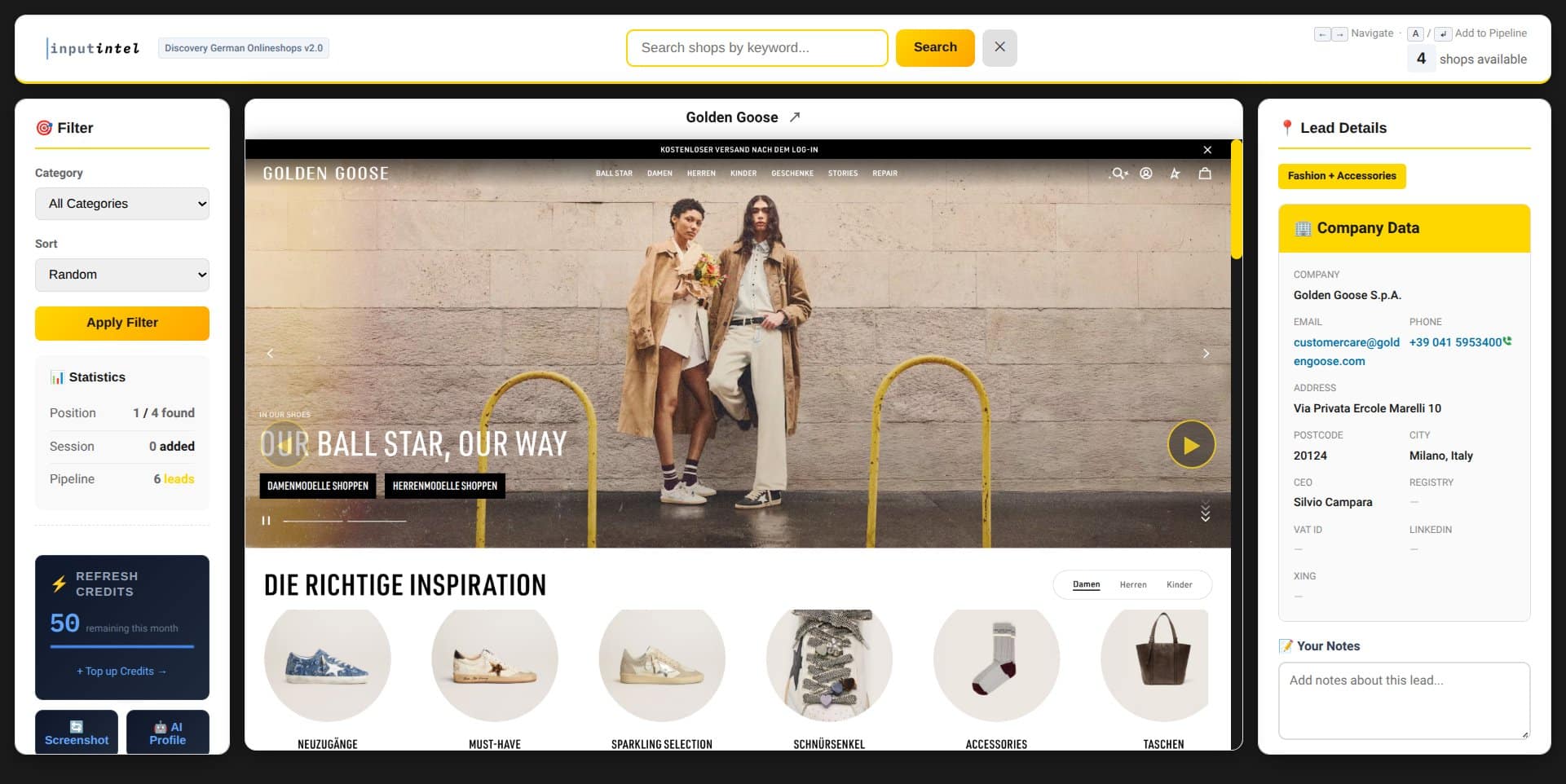 Input Intel Discovery — 9,000+ German Retailers